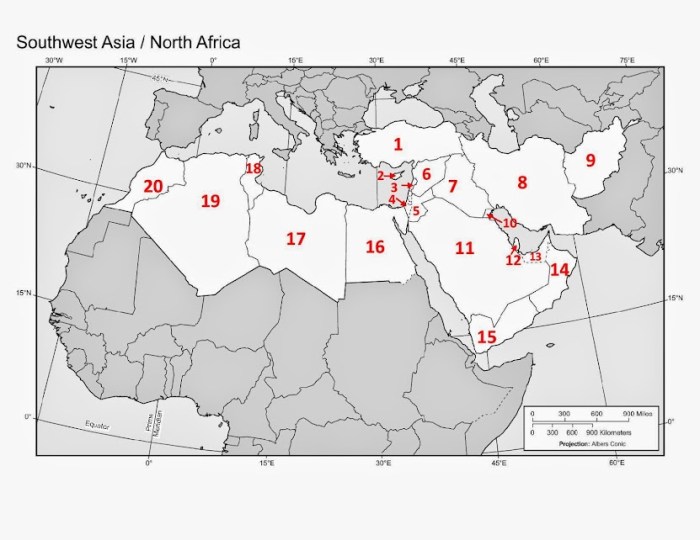 Southwest asia north africa map quiz