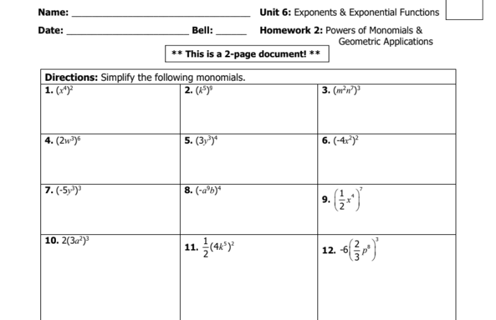 Unit 6 exponents and exponential functions