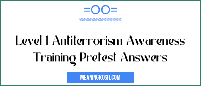 Antiterrorism level i awareness pre-test