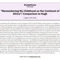 Remembering my childhood on the continent of africa summary